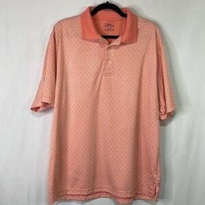 🐒 PGA Tour orange diamond print polo